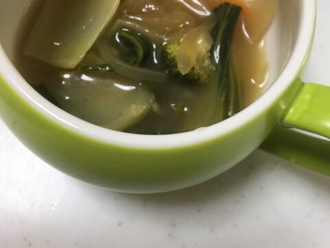 青梗菜と新玉葱の創味シャンタンの中華スープ☆